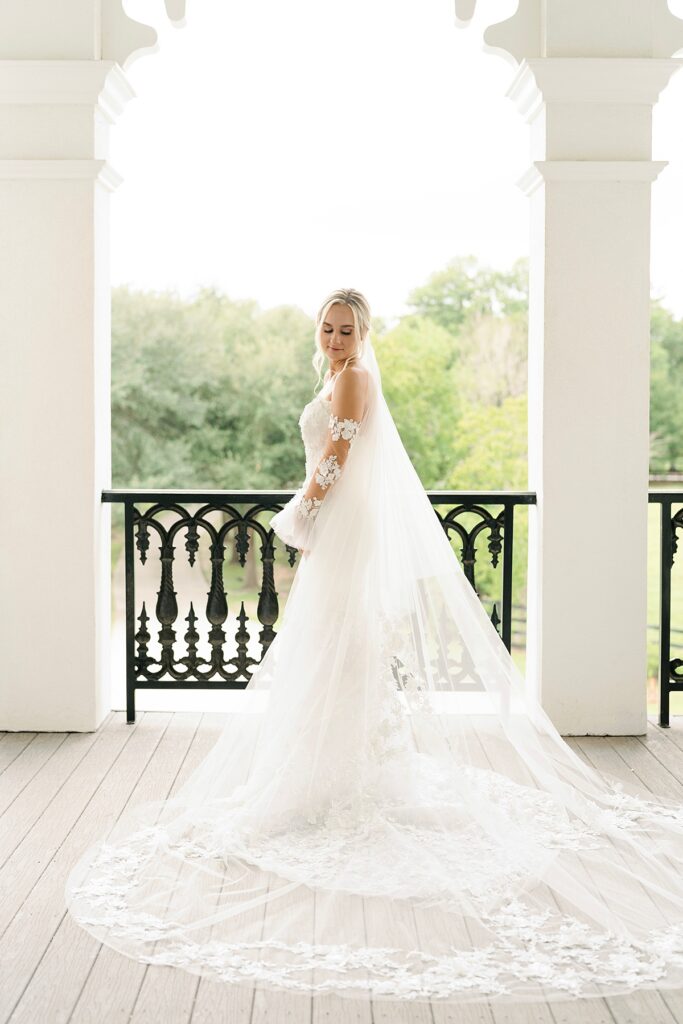 37. Timeless bridal portrait in lace gown at Sandlewood Manor