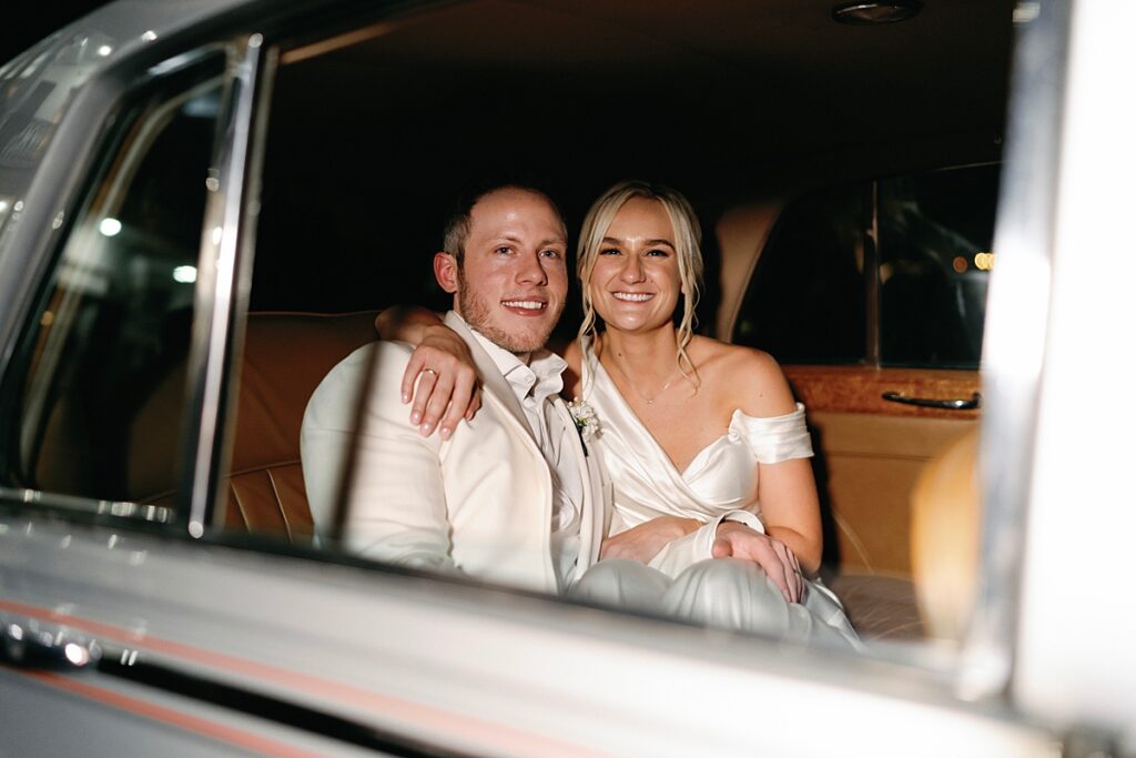 Candid moment during nighttime streamer exit Sandlewood Manor